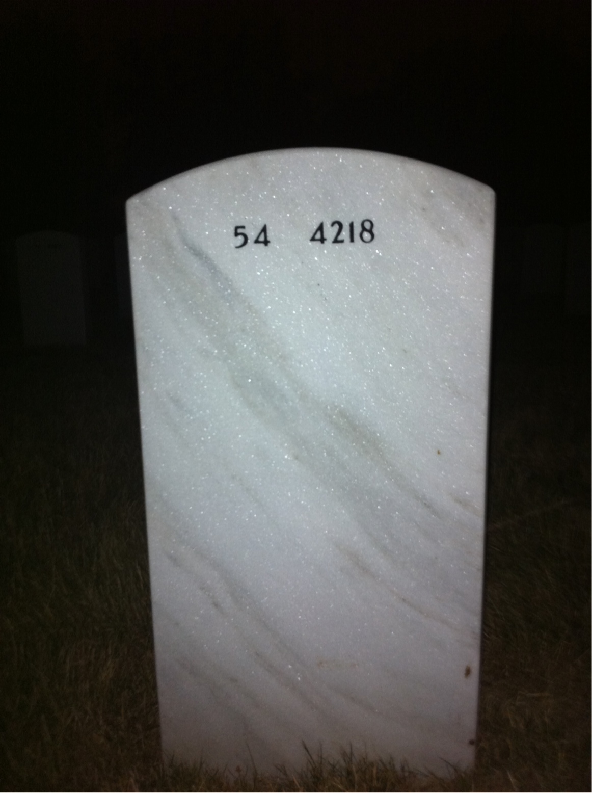 Back of headstone — Booker Murray