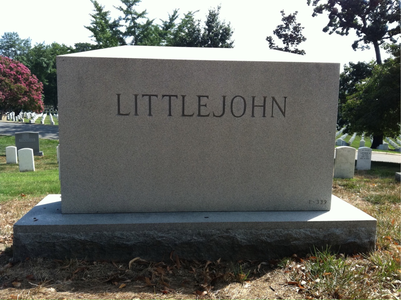 Back of headstone — Robert M Littlejohn