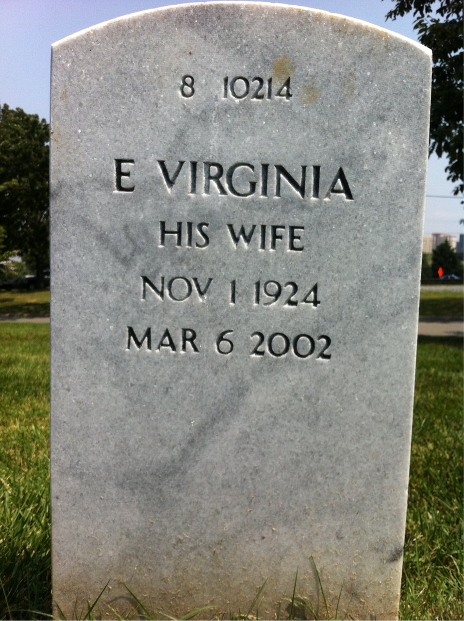 Back of headstone — William V Lewis