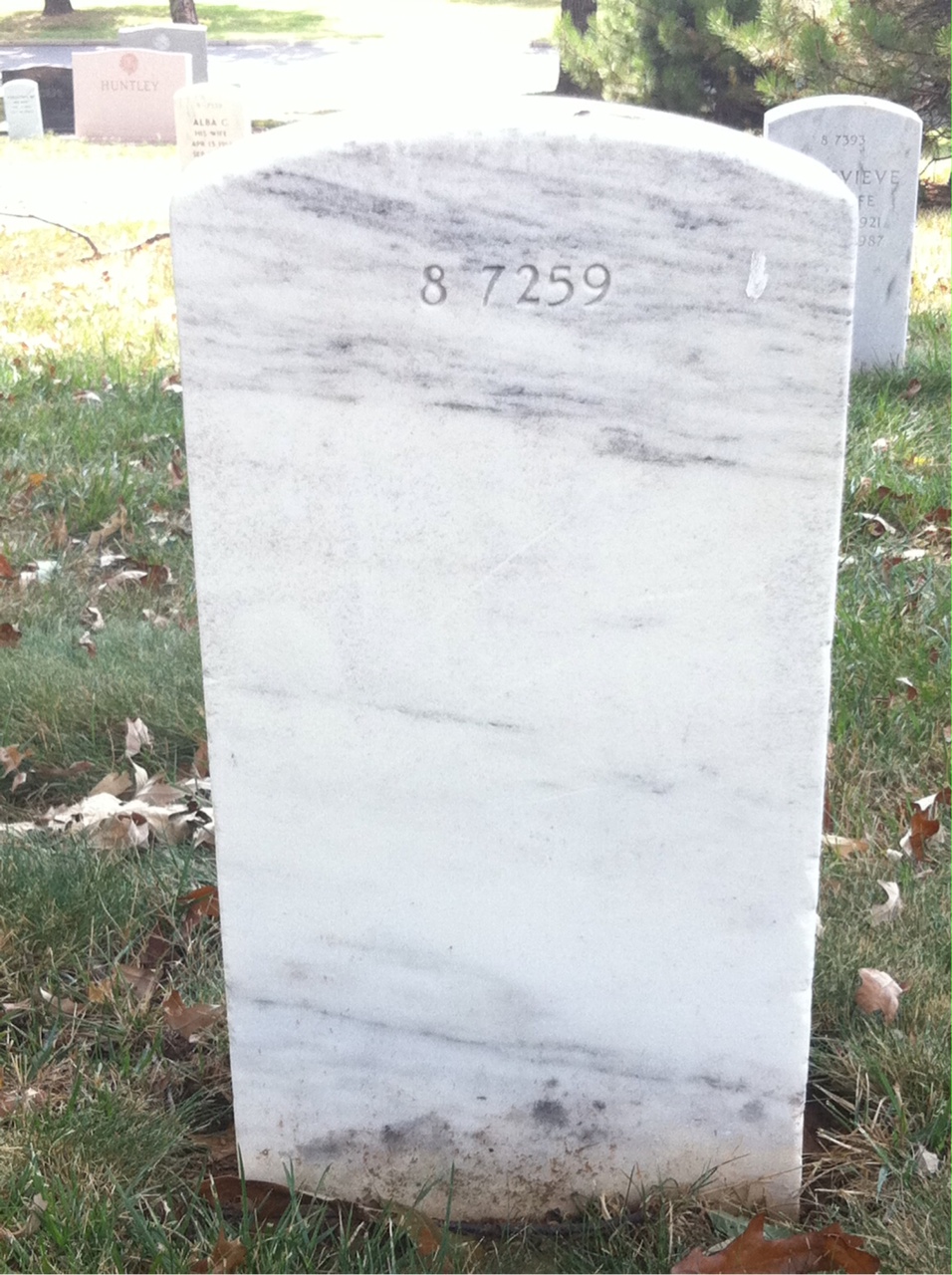 Back of headstone — Robert Myers