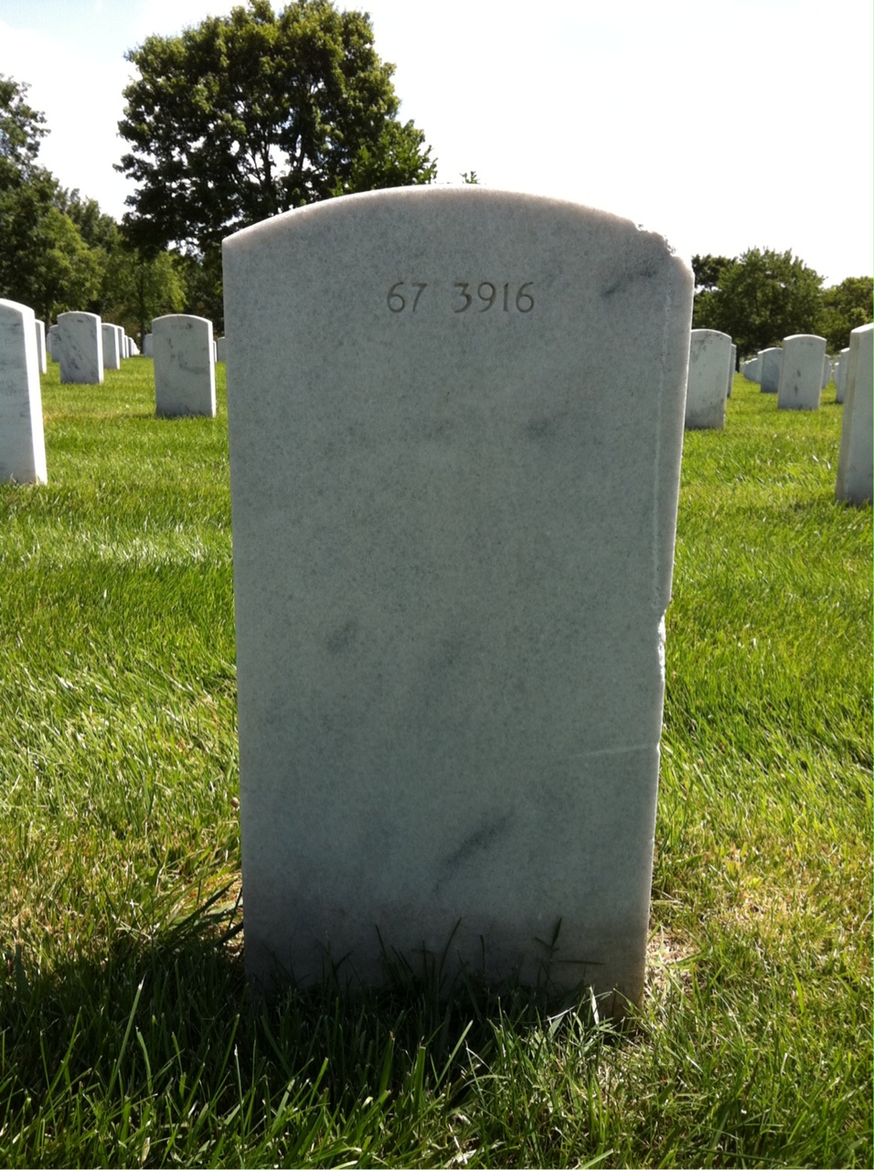 Back of headstone — Daniel Baker