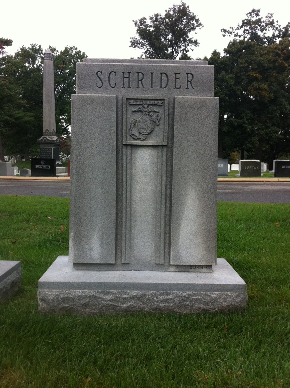 Back of headstone — Peter Schrider