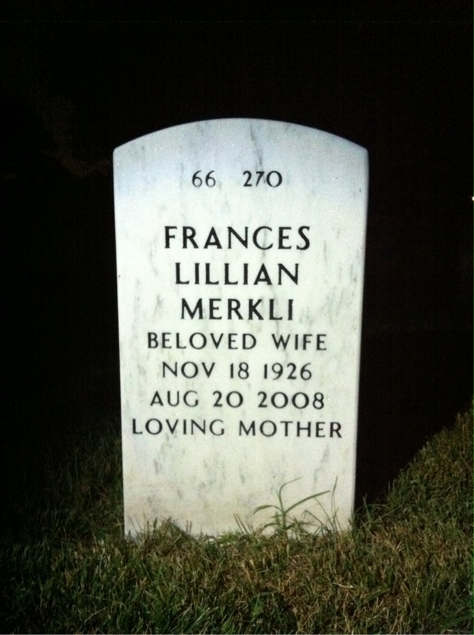 Back of headstone — Kenneth Ramey