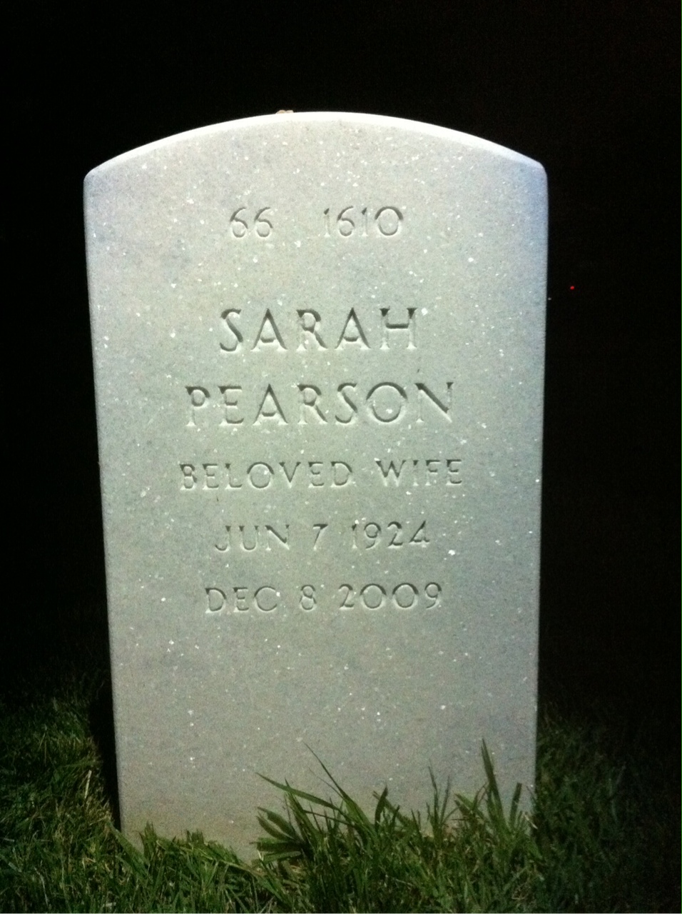 Back of headstone — Clarence Adams