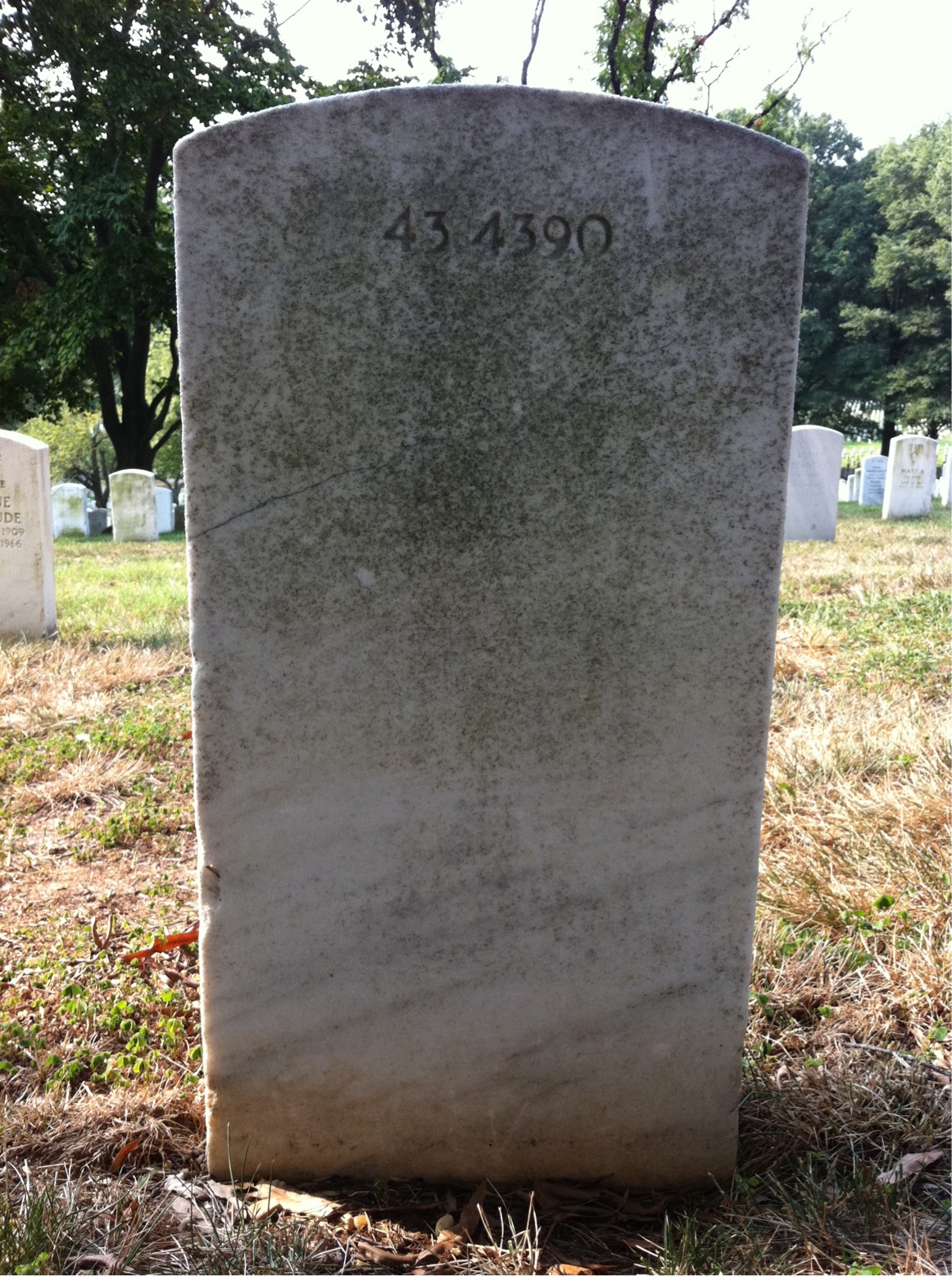 Back of headstone — William J Harmon
