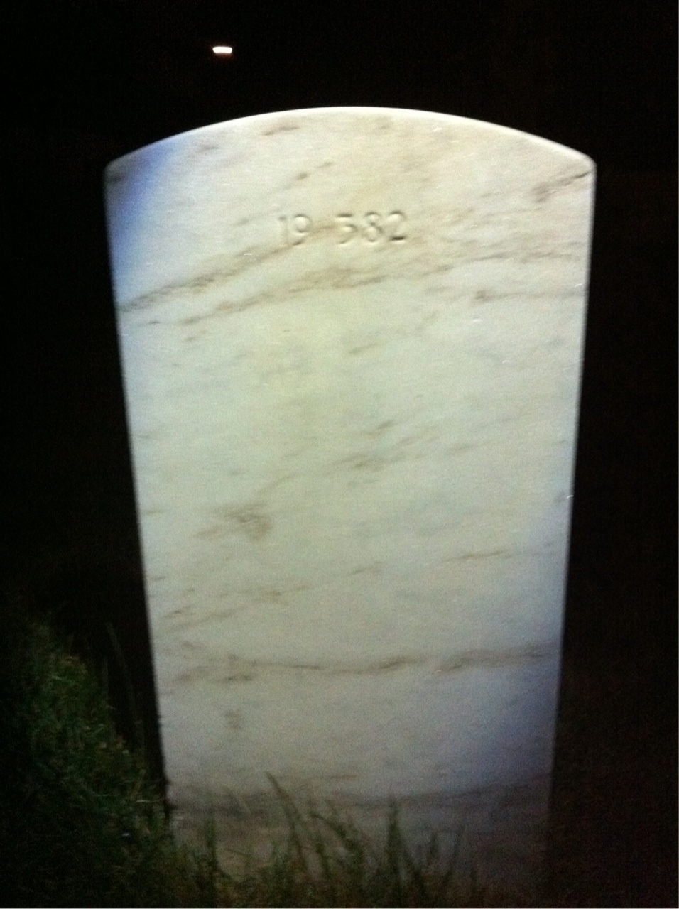 Back of headstone — Gus Austin