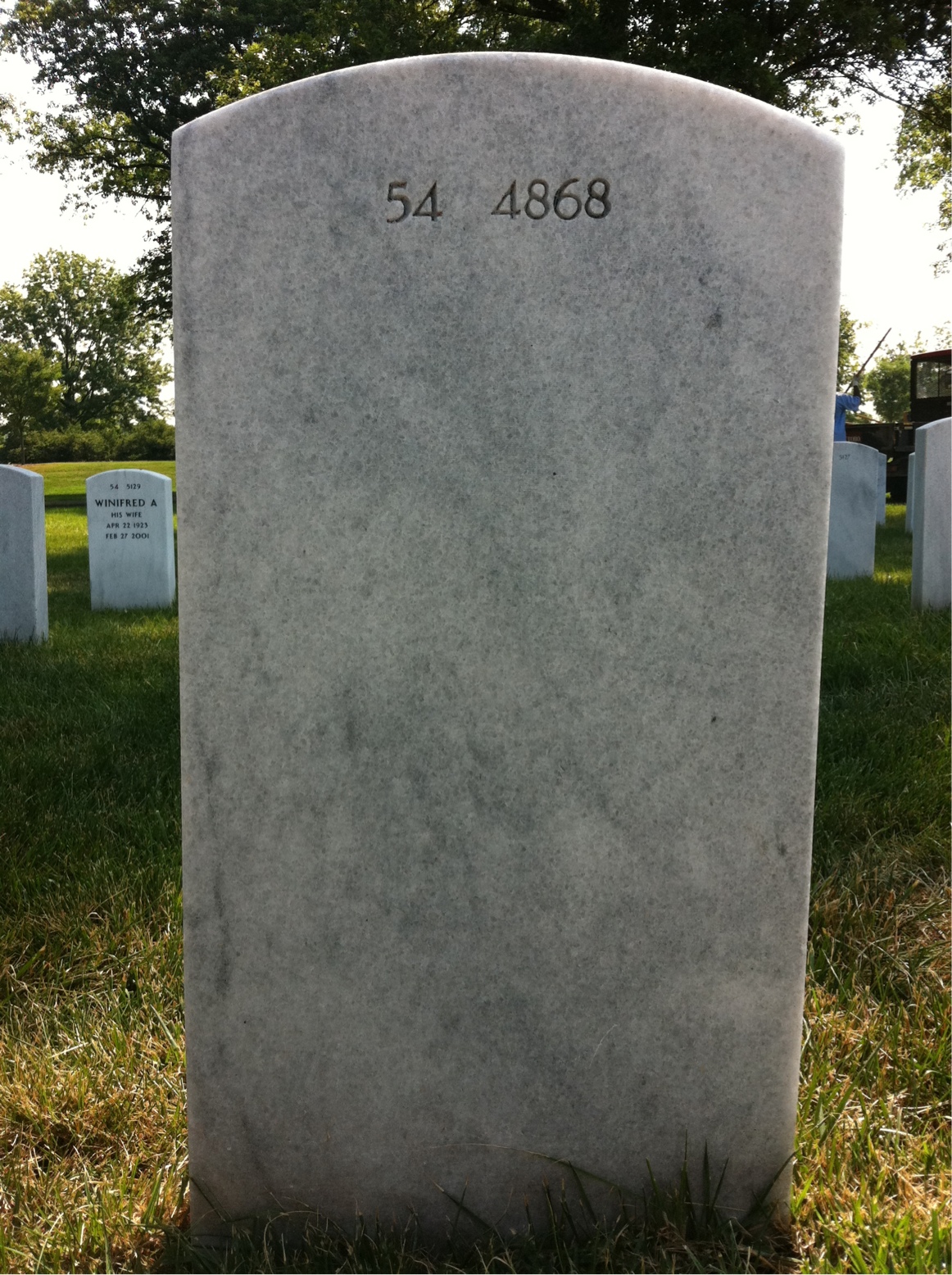 Back of headstone — Matthew Ahearn
