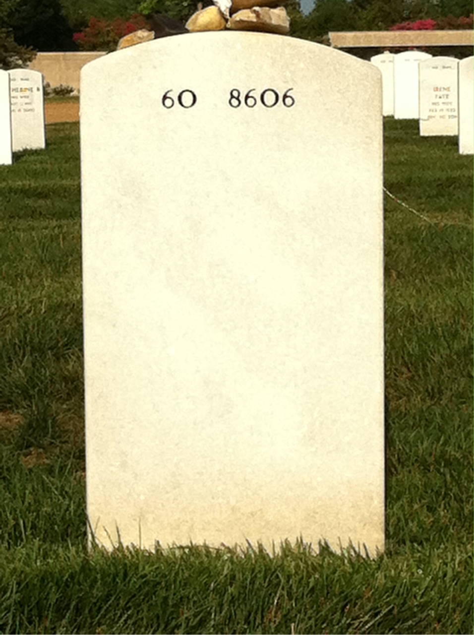 Back of headstone — Gerald Johnson