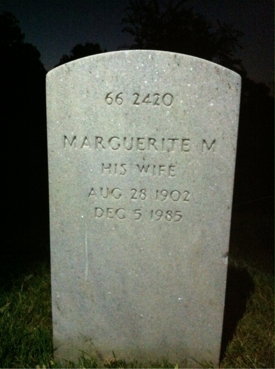 Back of headstone — Charles Millican