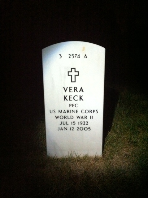 Back of headstone — Irving Keck