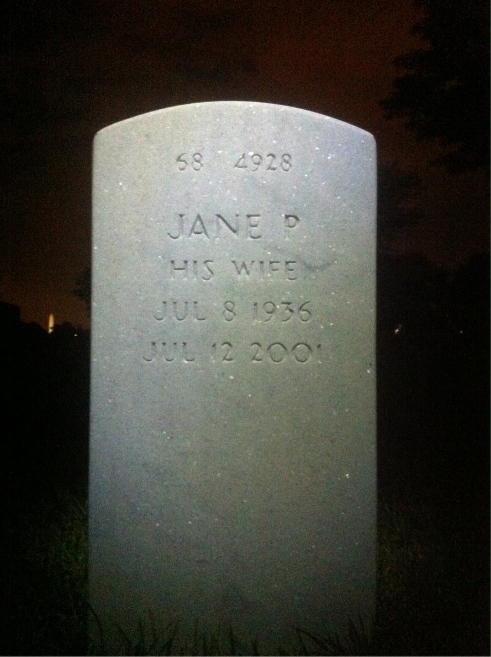 Back of headstone — Joseph Martineau