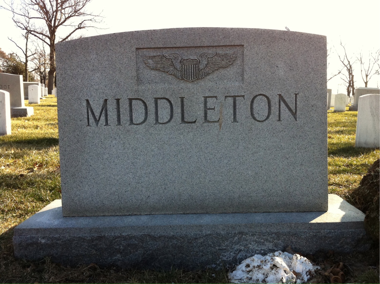 Back of headstone — Anna Middleton