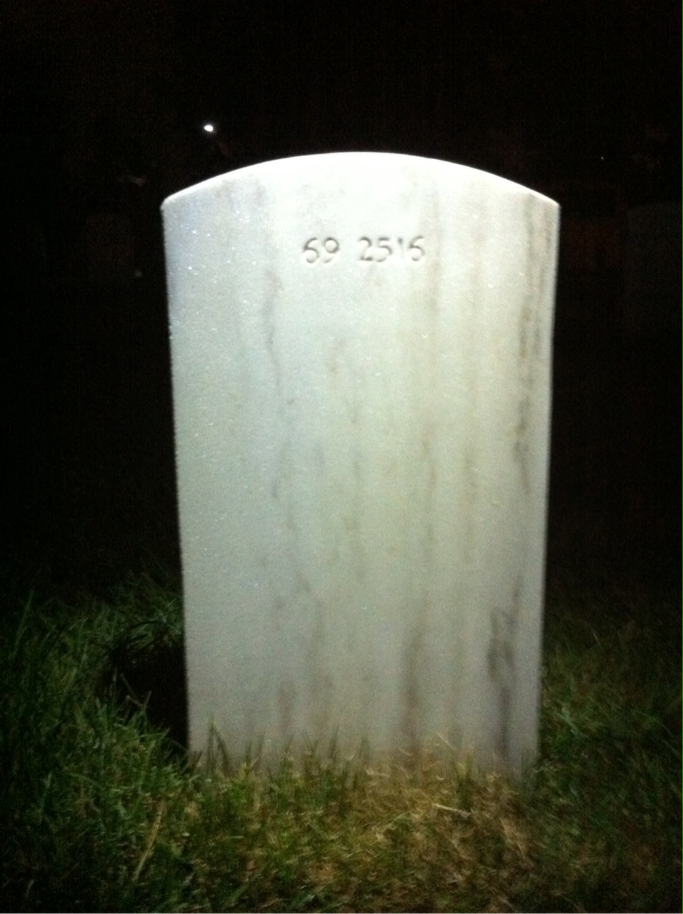 Back of headstone — Monte Moorberg