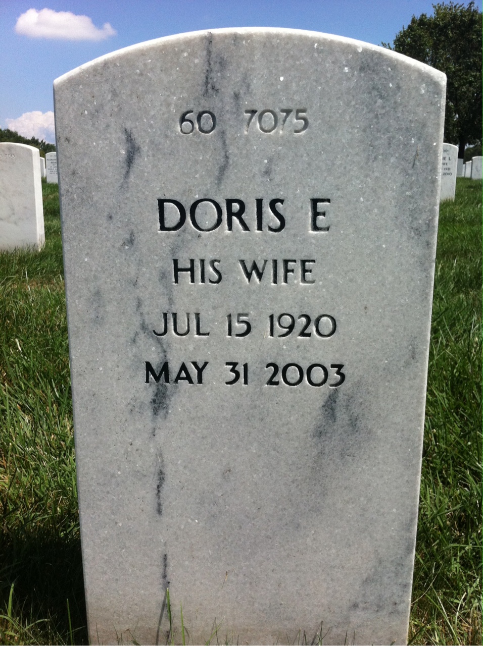 Back of headstone — John E Fredericks