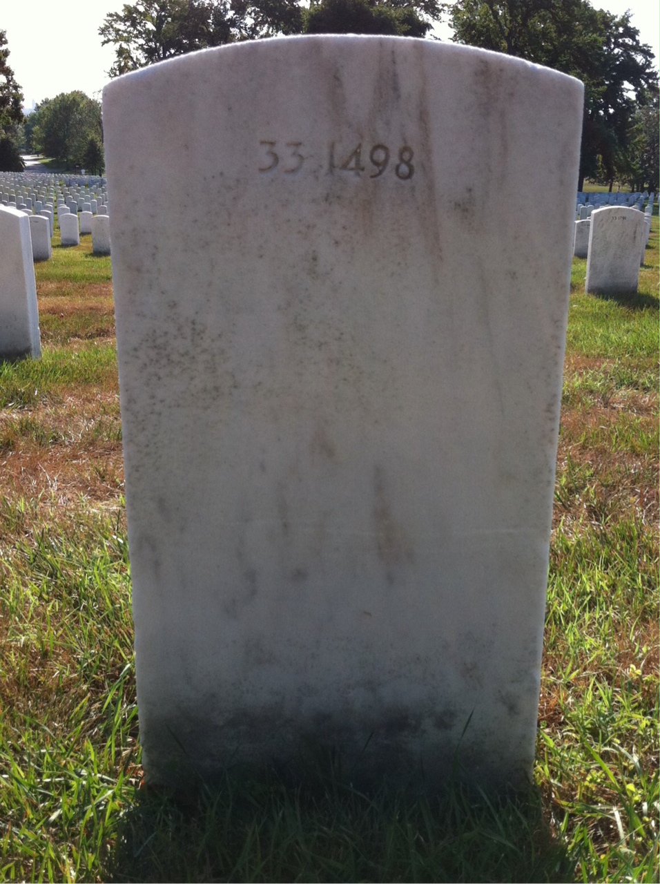 Back of headstone — Norman Ahrens