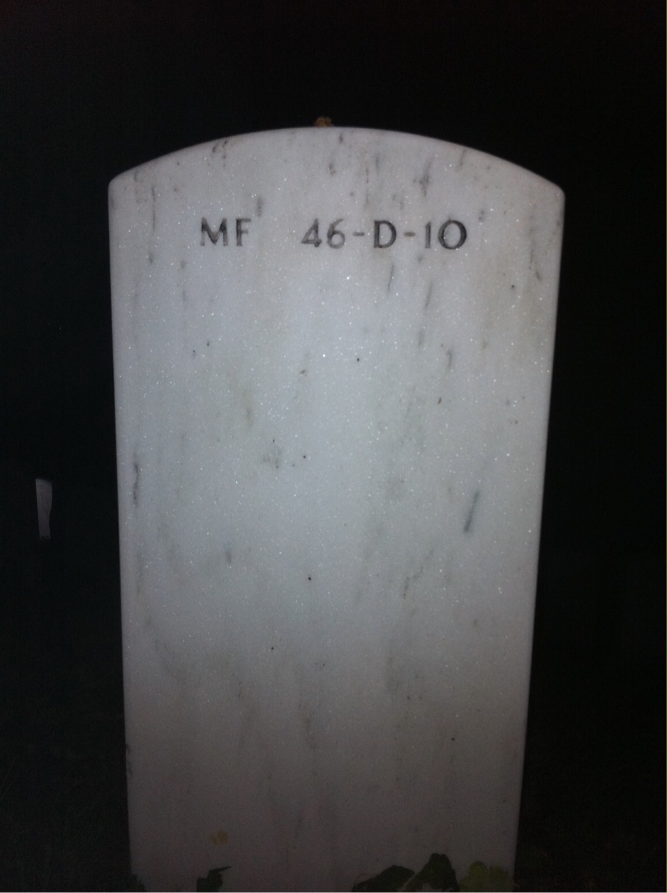 Back of headstone — Horace Louis Imeson
