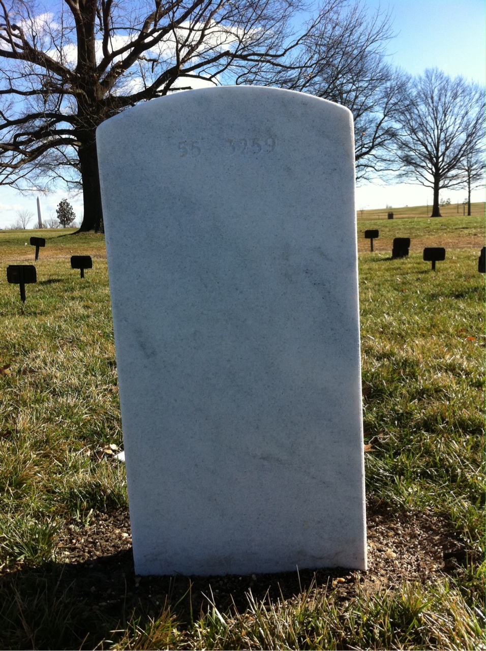 Back of headstone — Leon Murray
