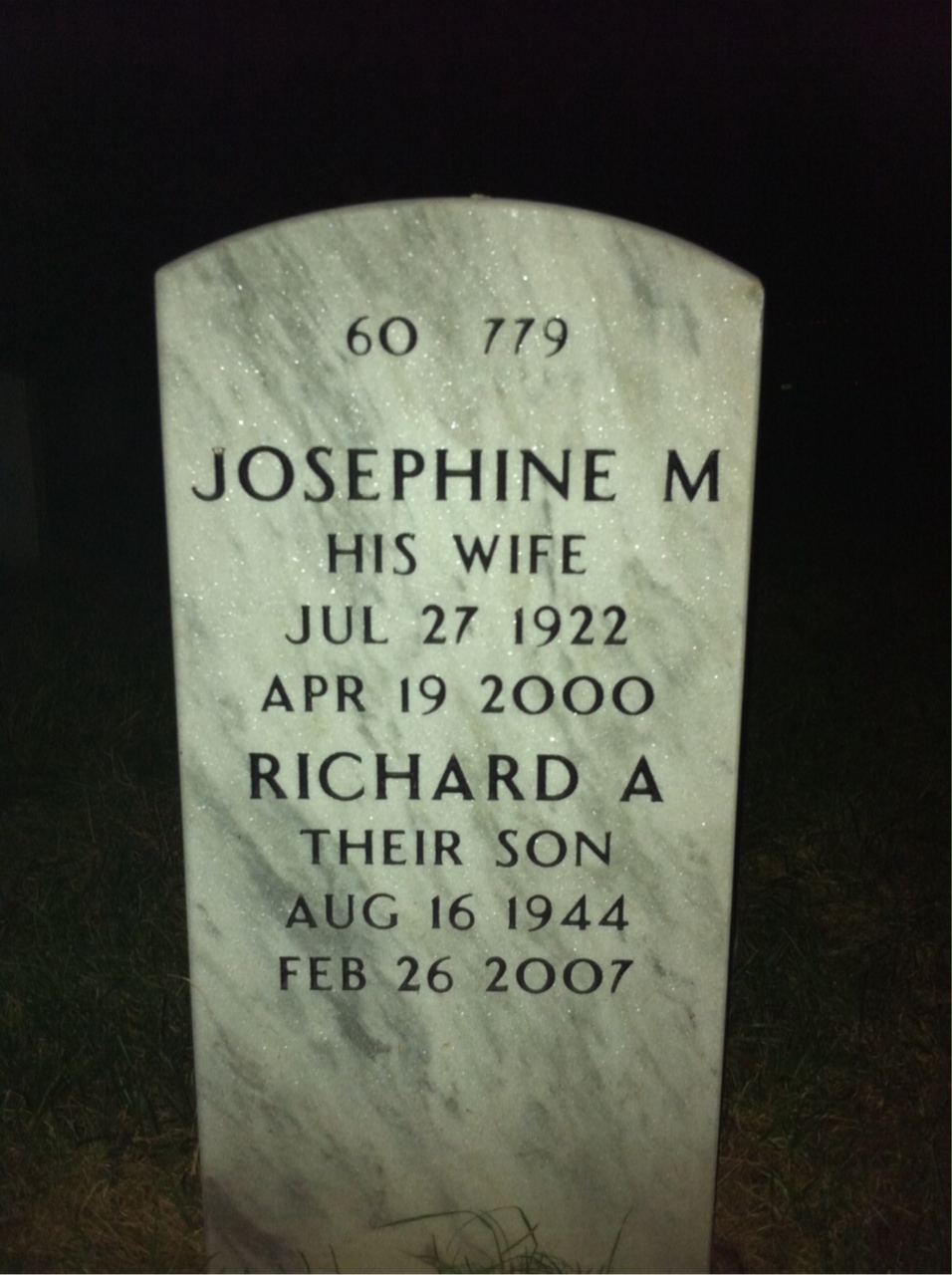 Back of headstone — Sylvio Bousquin