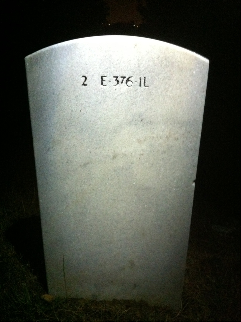 Back of headstone — John Collins