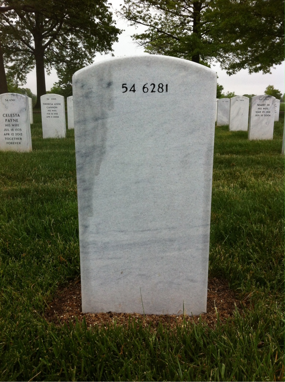 Back of headstone — Chester Smith