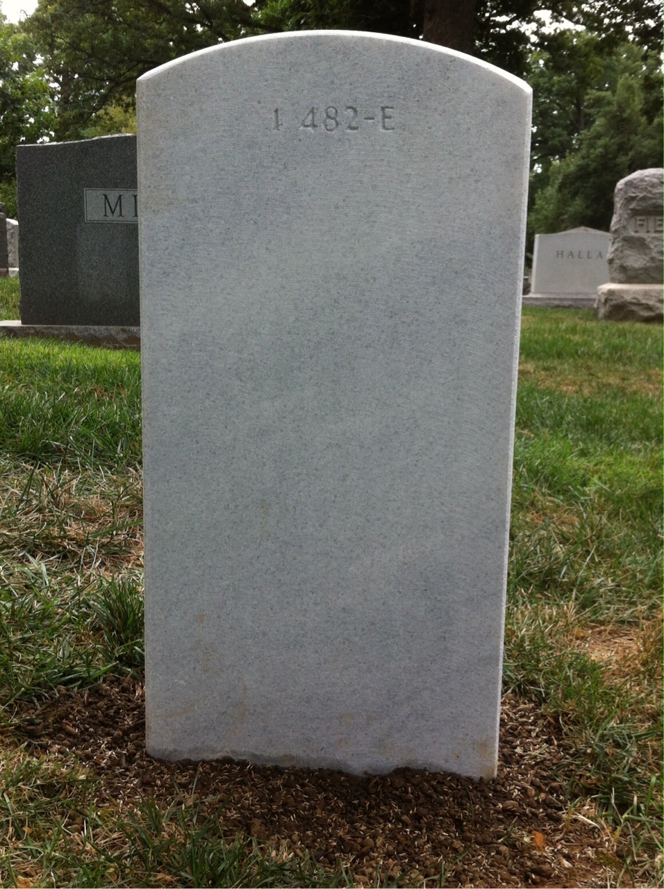 Back of headstone — Harrison Mitchell