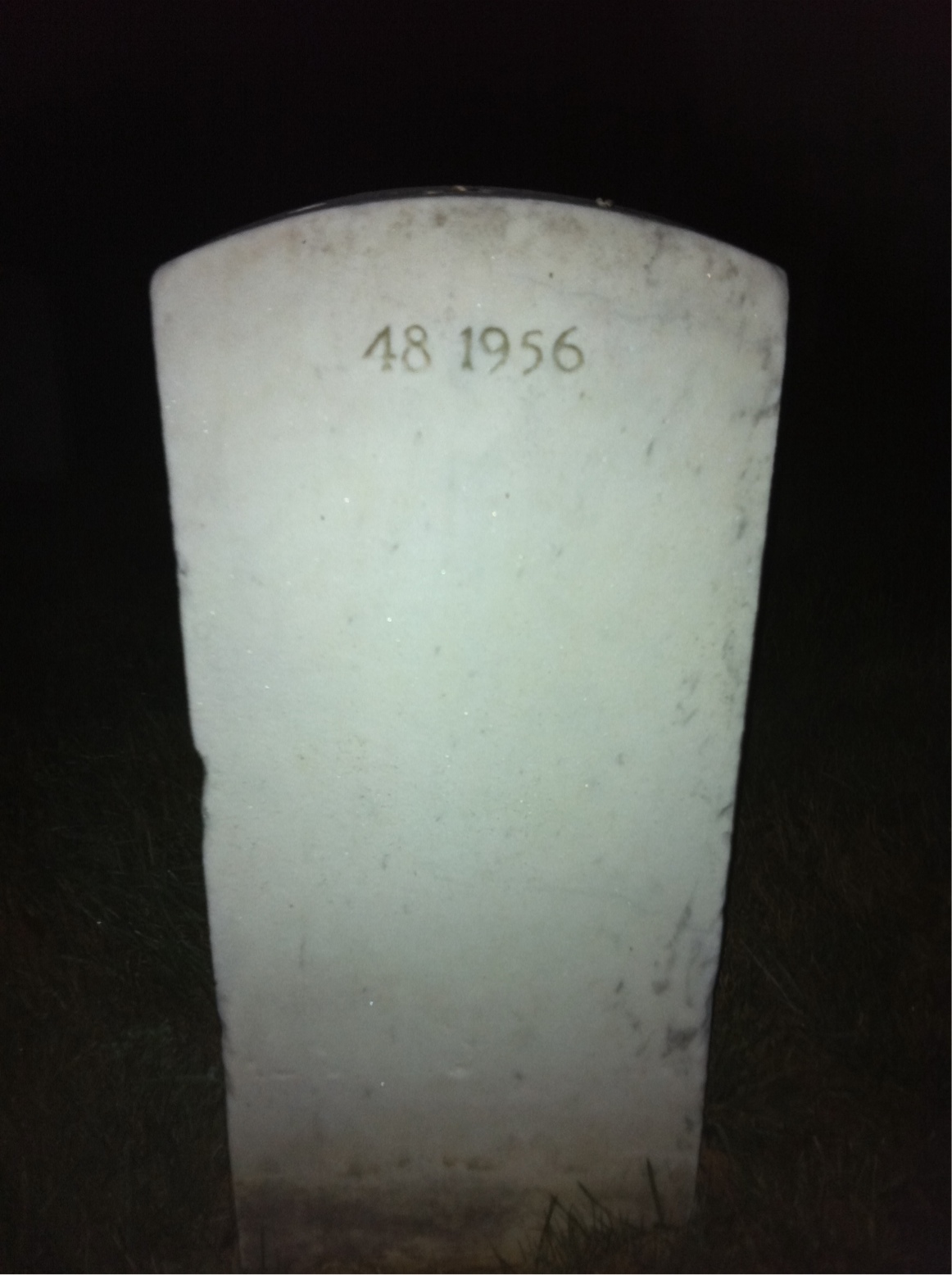 Back of headstone — Adelbert Baker