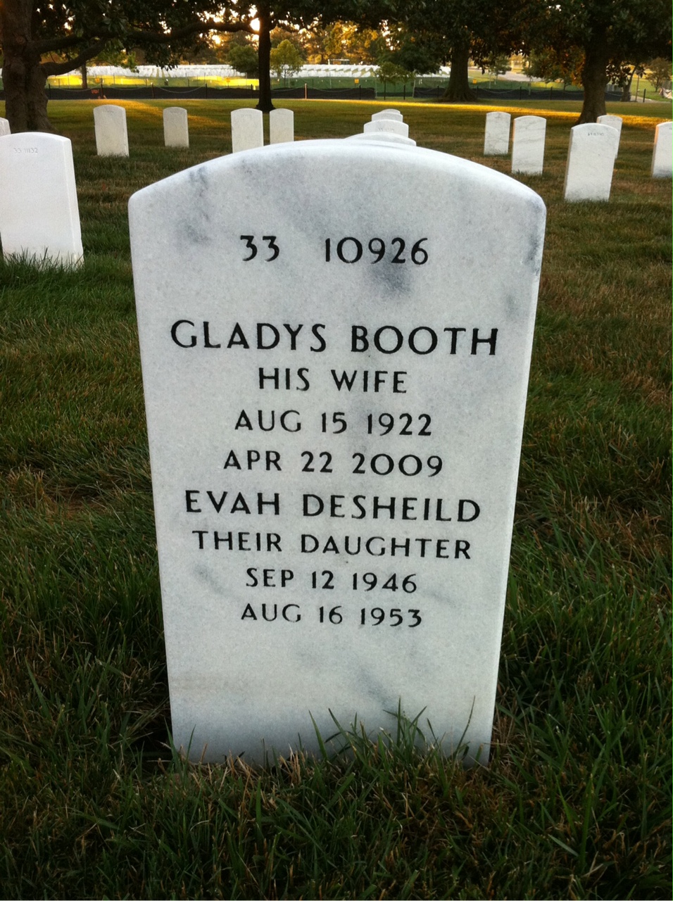Back of headstone — Woodrow Conley