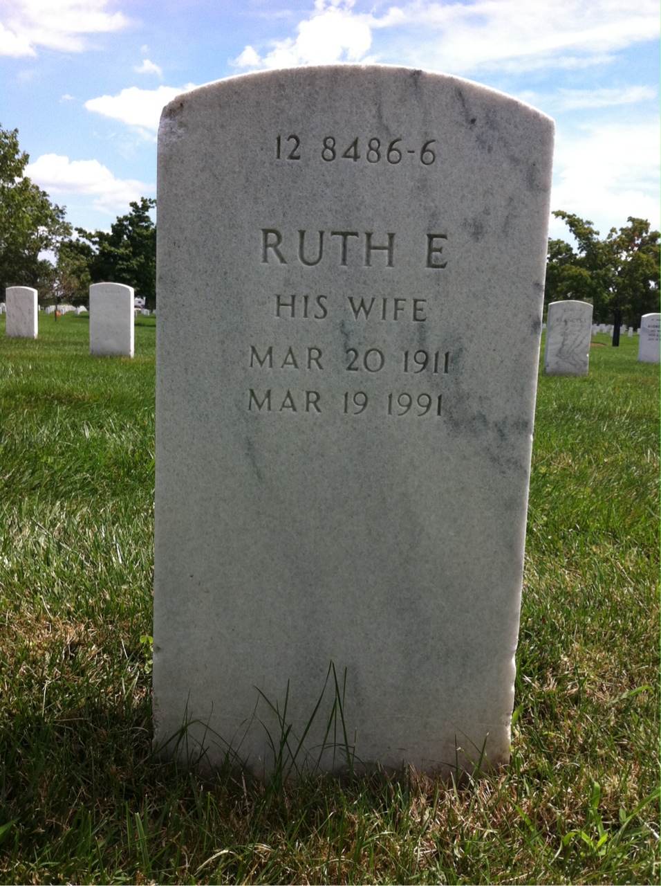 Back of headstone — Edward Mrovka