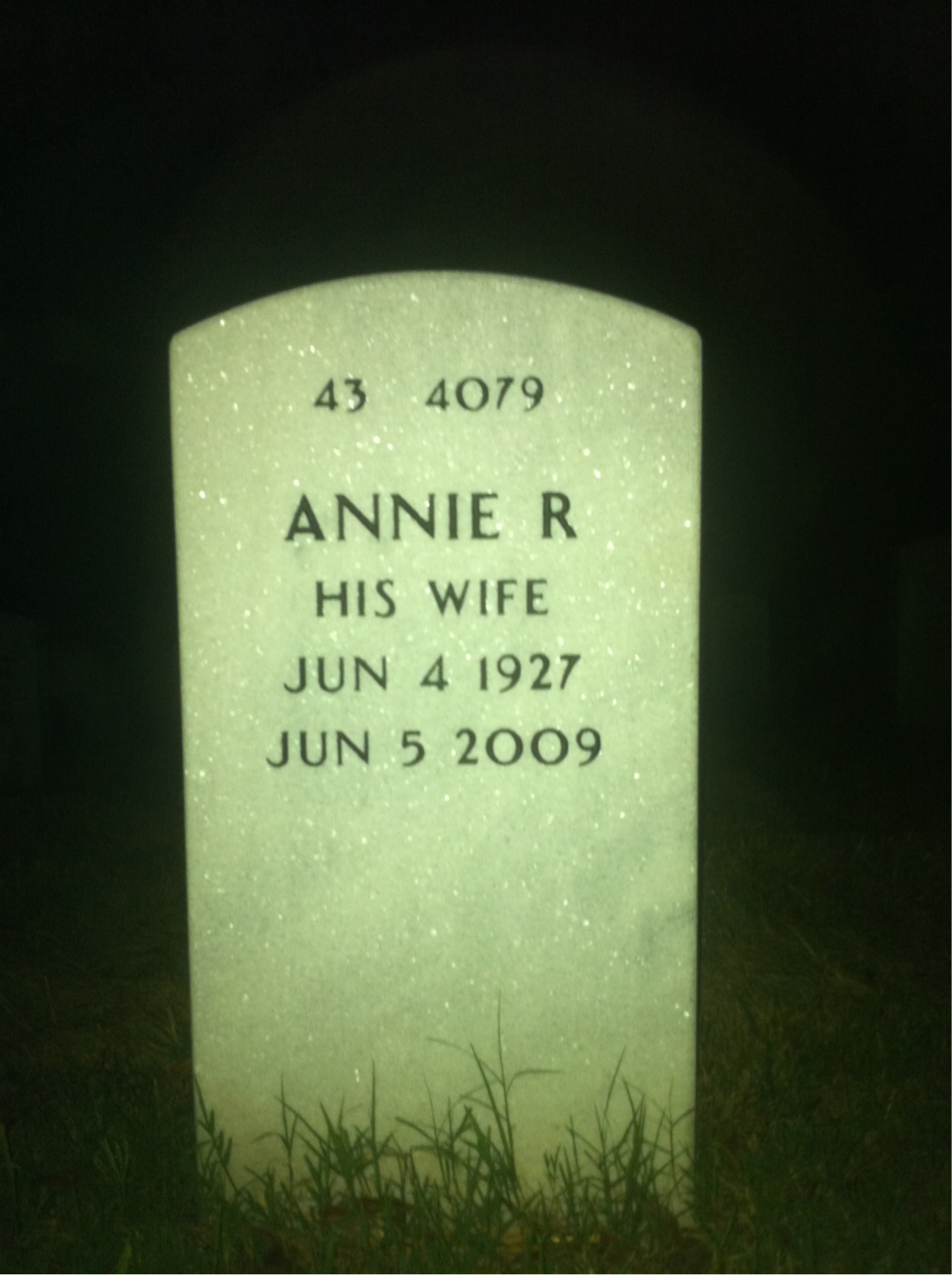 Back of headstone — Warren Harvey