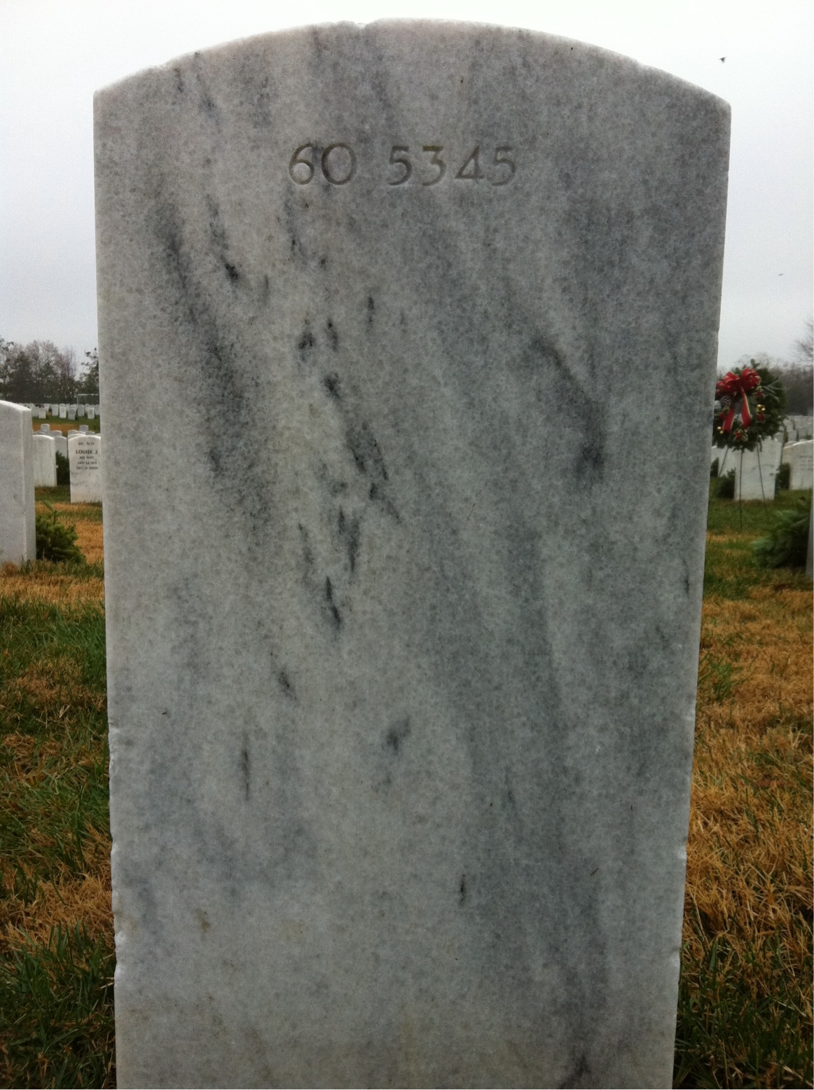 Back of headstone — Vernon L Blasi