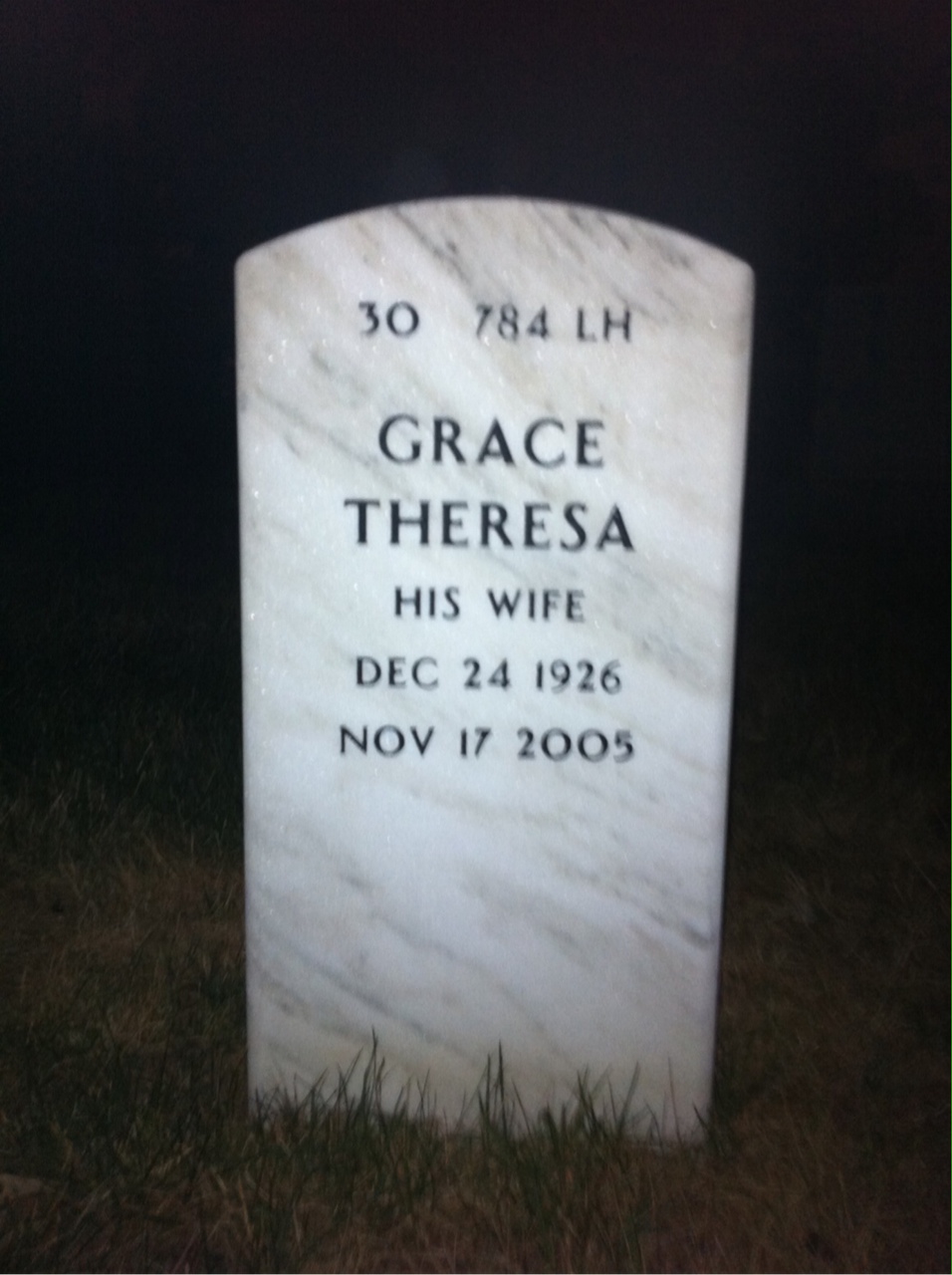 Back of headstone — Roy Cook