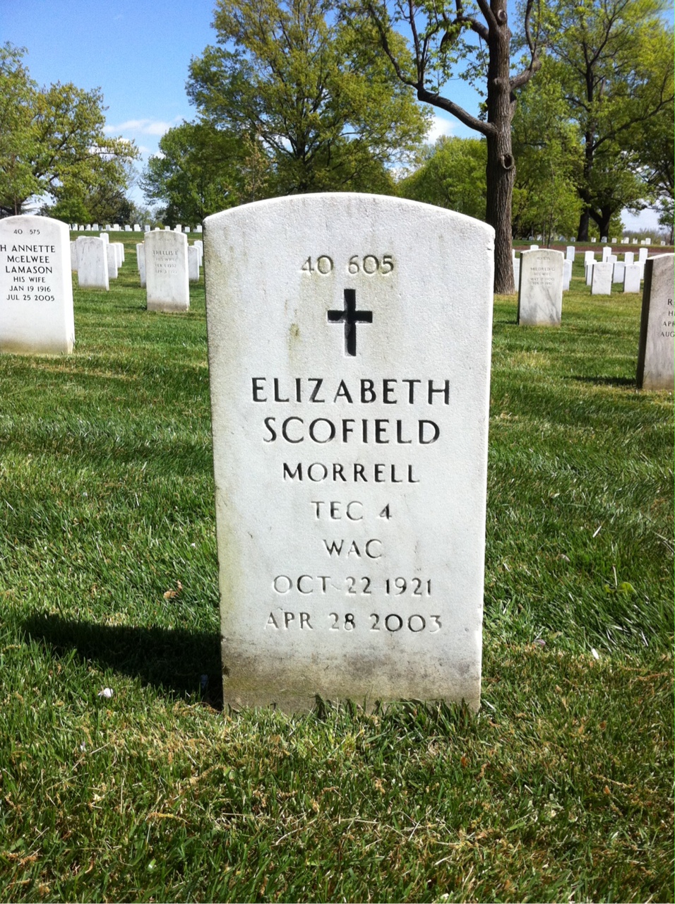 Back of headstone — Donald Morrell