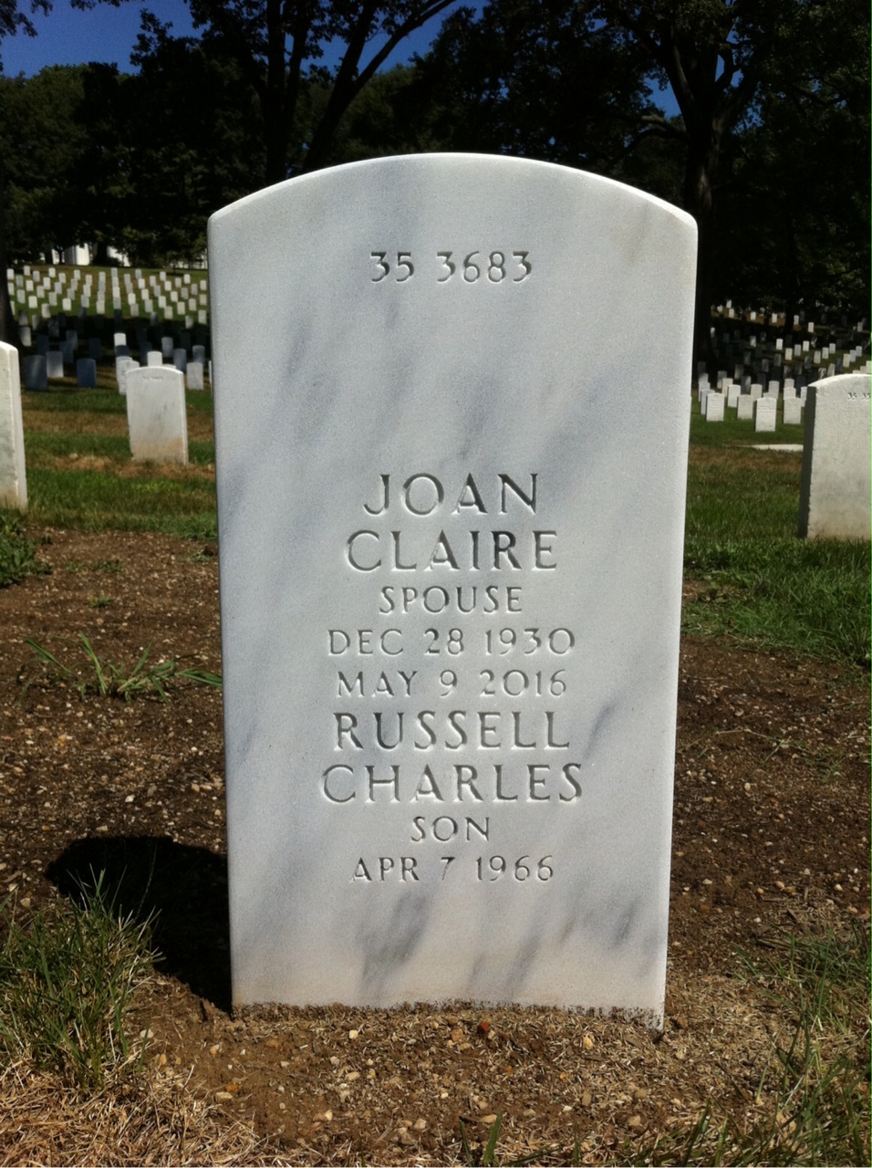 Back of headstone — John Holm