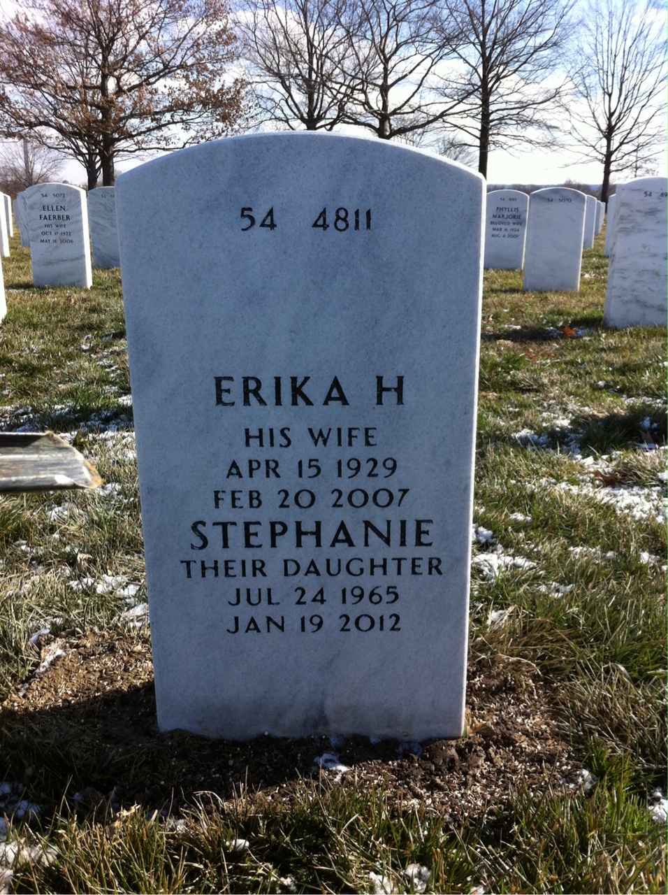 Back of headstone — William Craighead