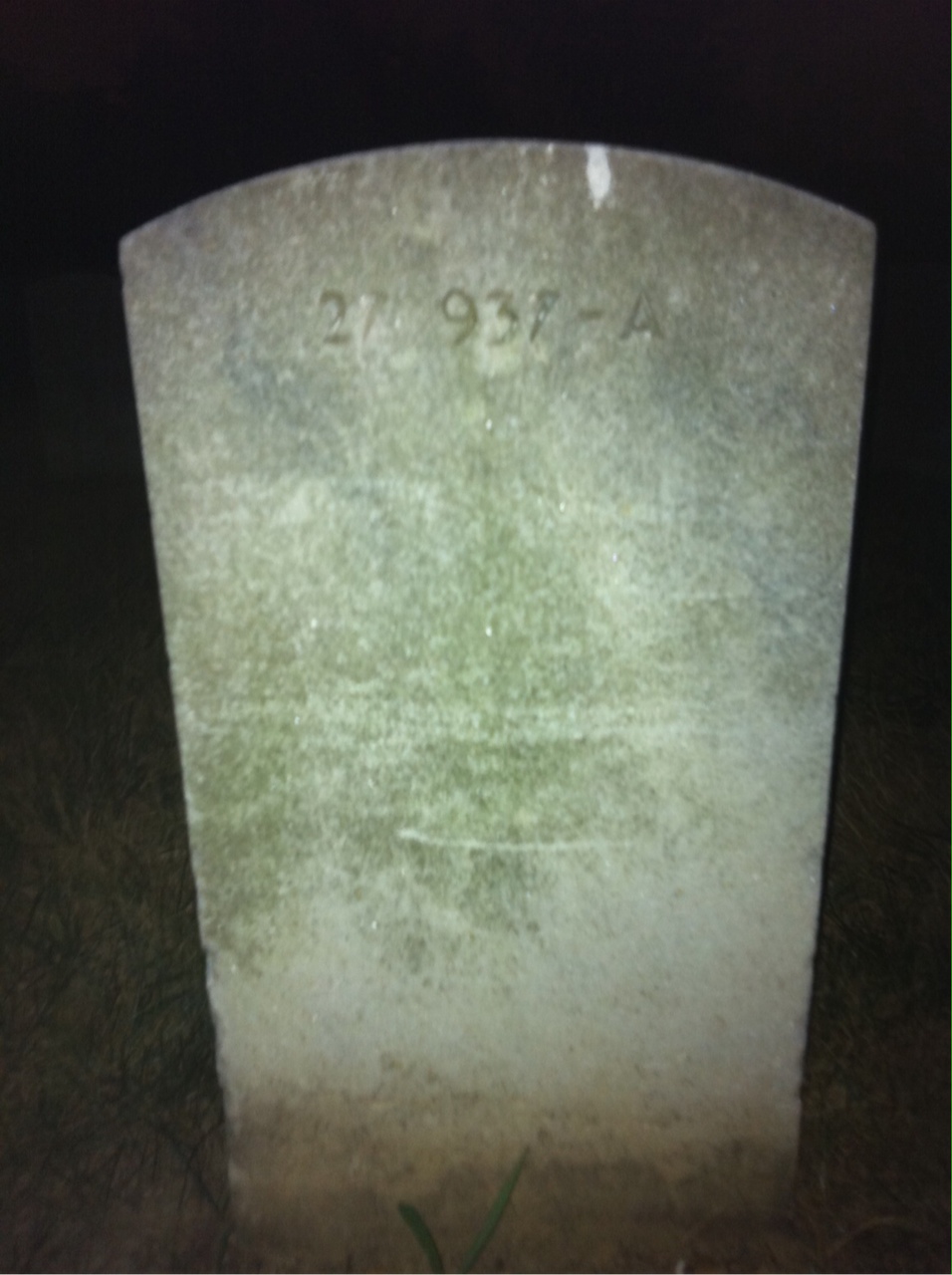 Back of headstone — Joseph Moore