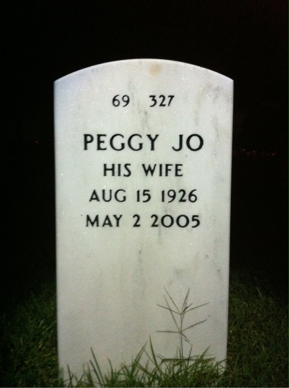 Back of headstone — Billie Varnell
