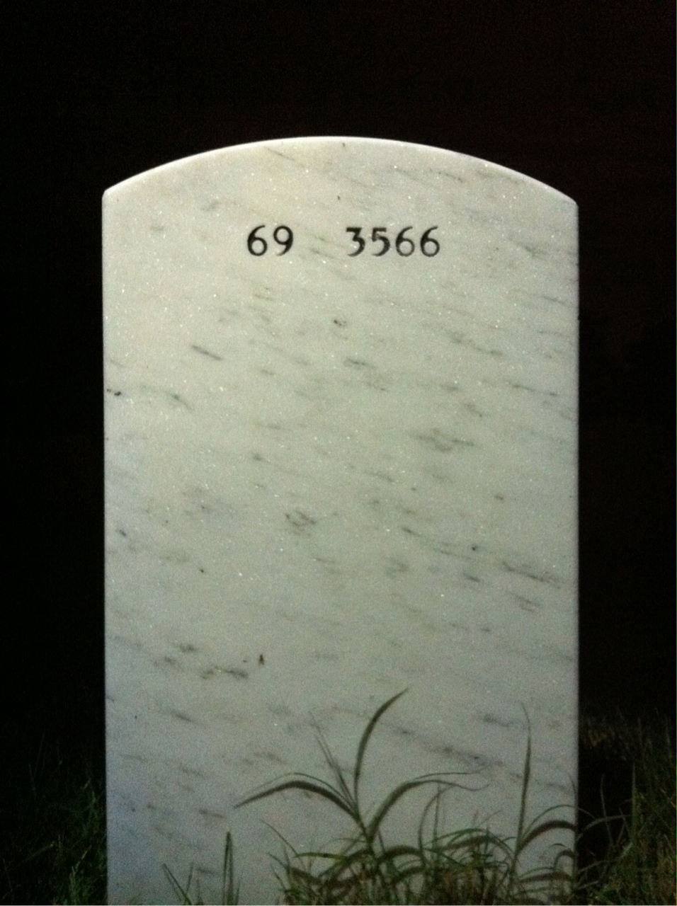 Back of headstone — Norman Wims