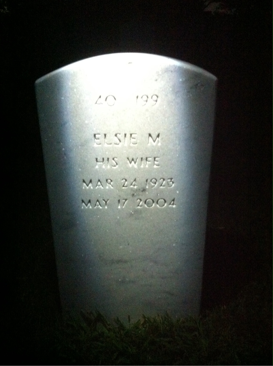 Back of headstone — Bernard Christofferson