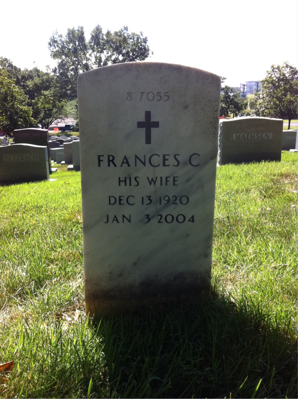 Back of headstone — Harlan Stine