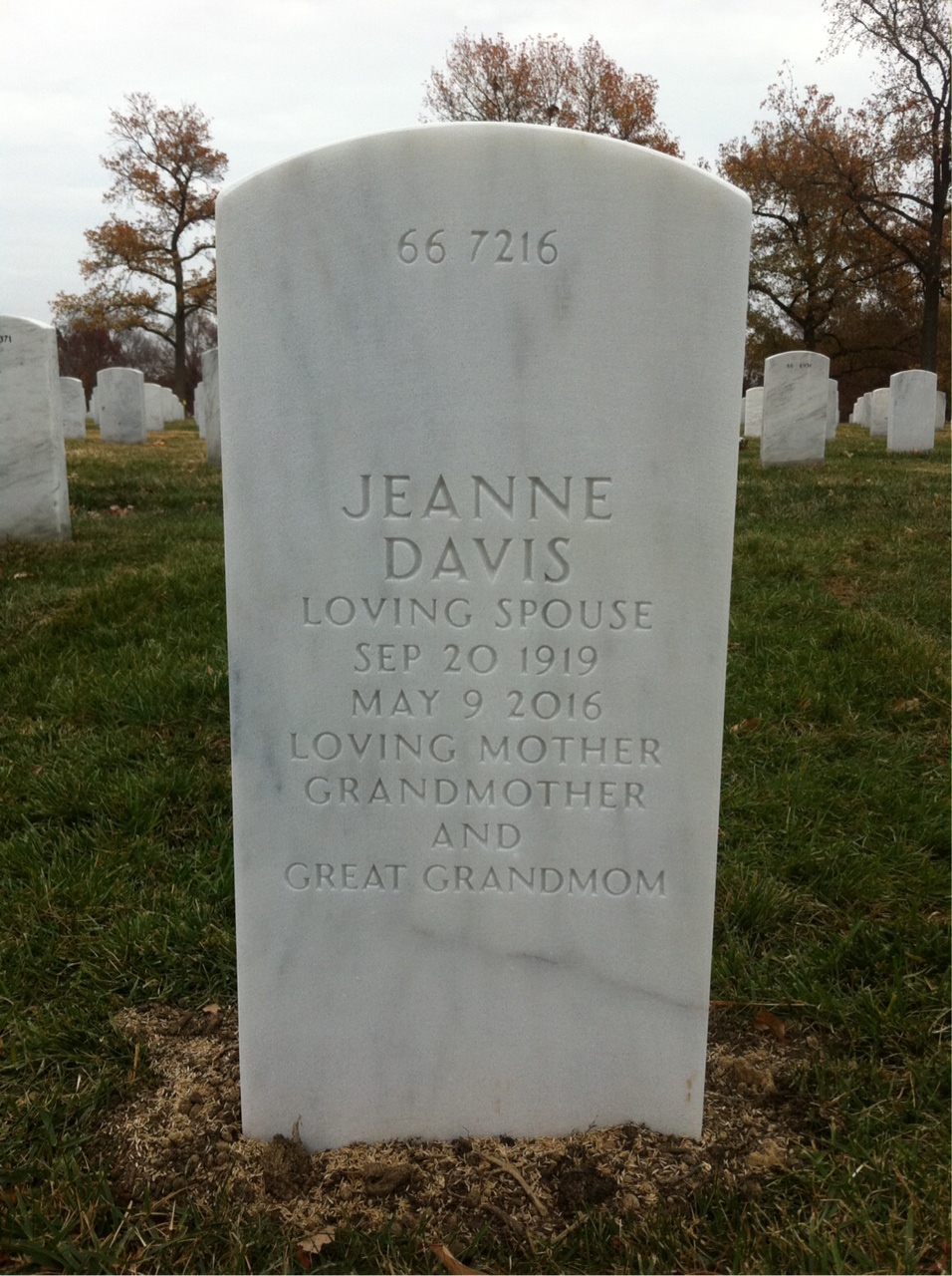 Back of headstone — George Hall