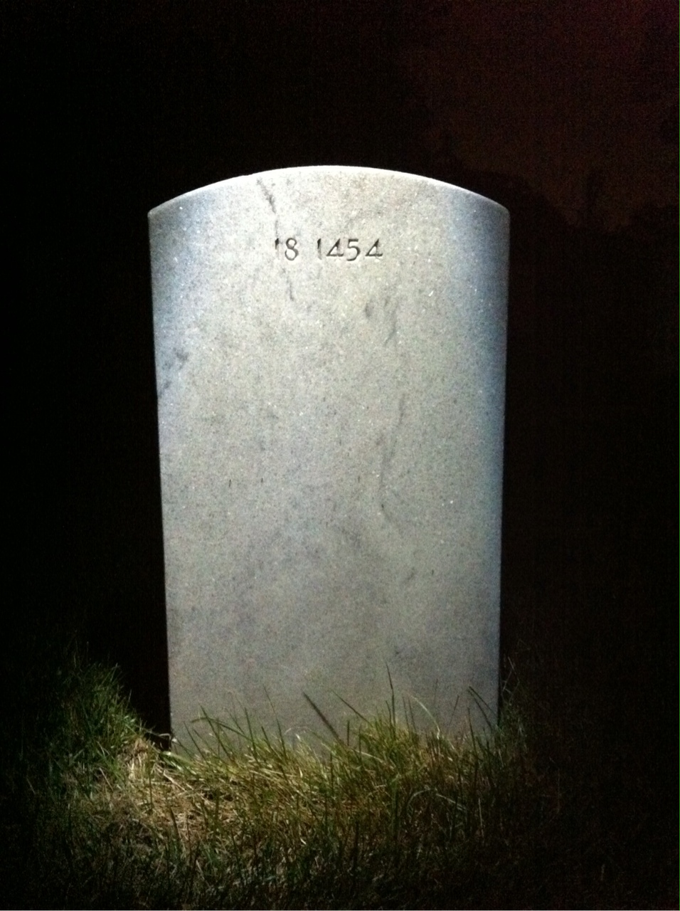 Back of headstone — John Ardis
