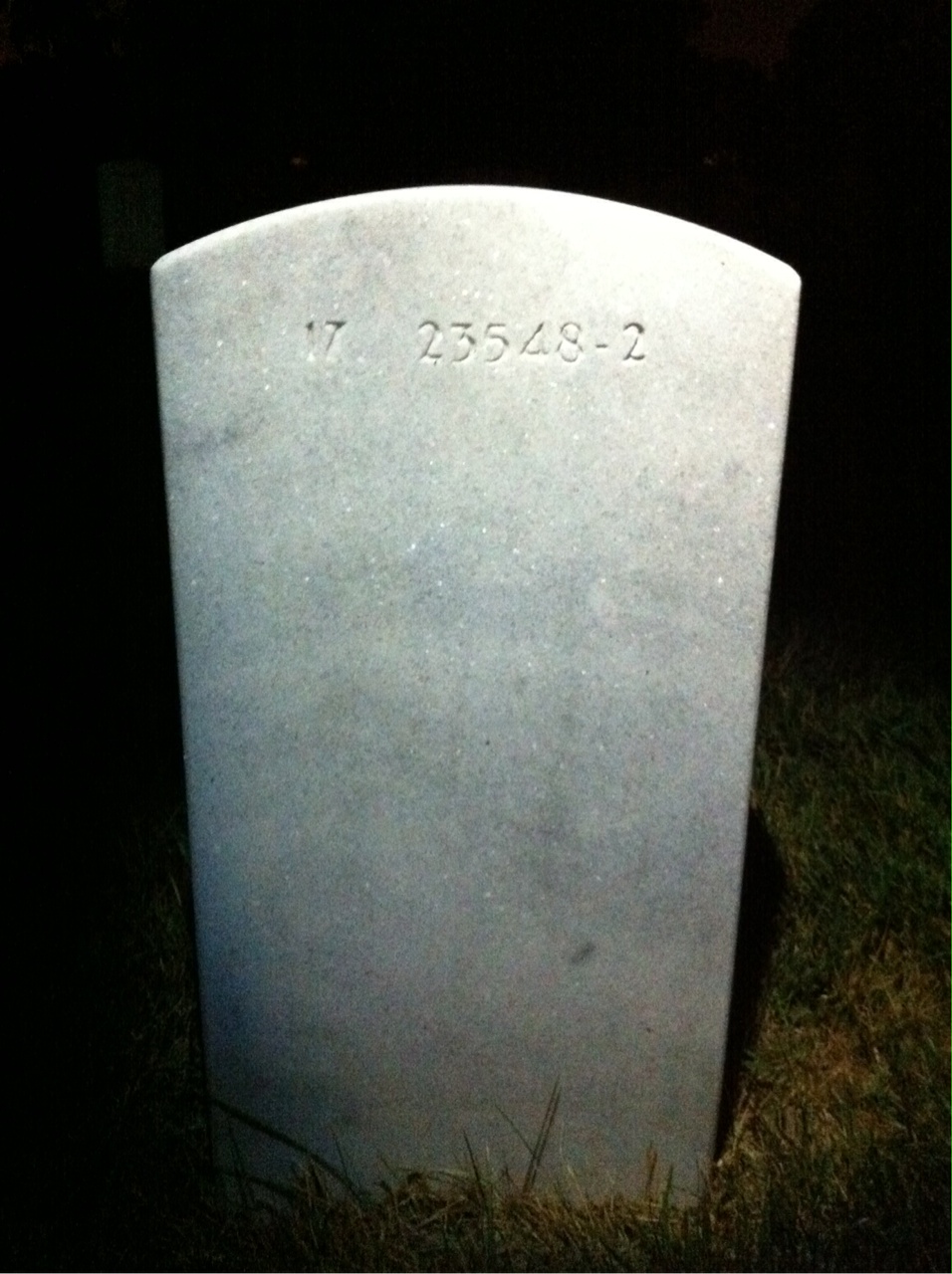 Back of headstone — Louise Akerley