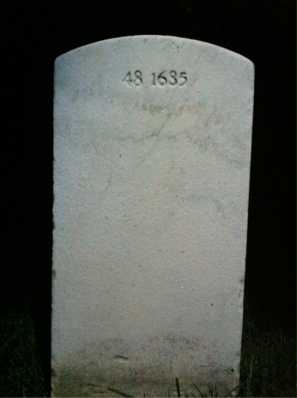 Back of headstone — Thomas Moss