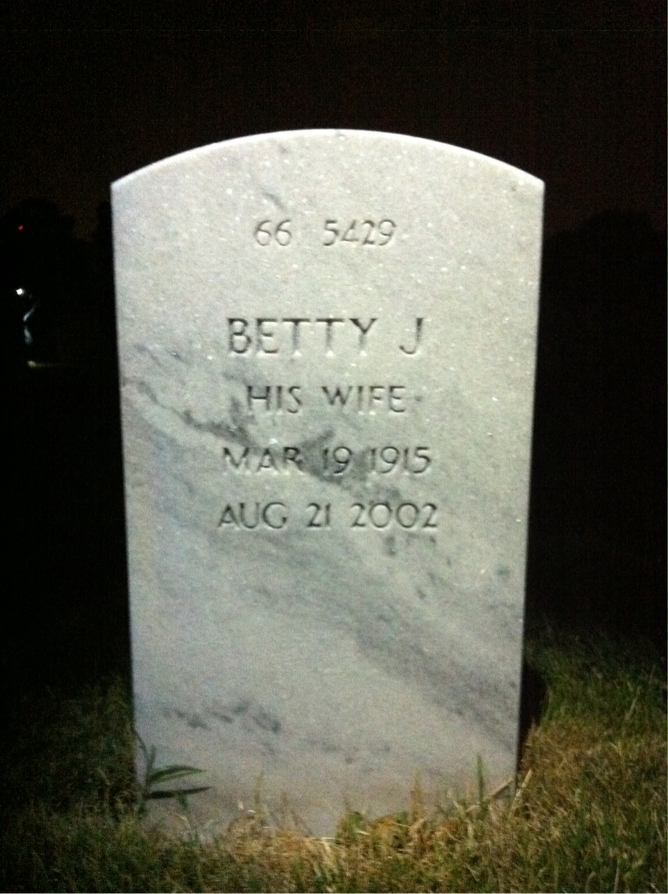 Back of headstone — Joe Moore