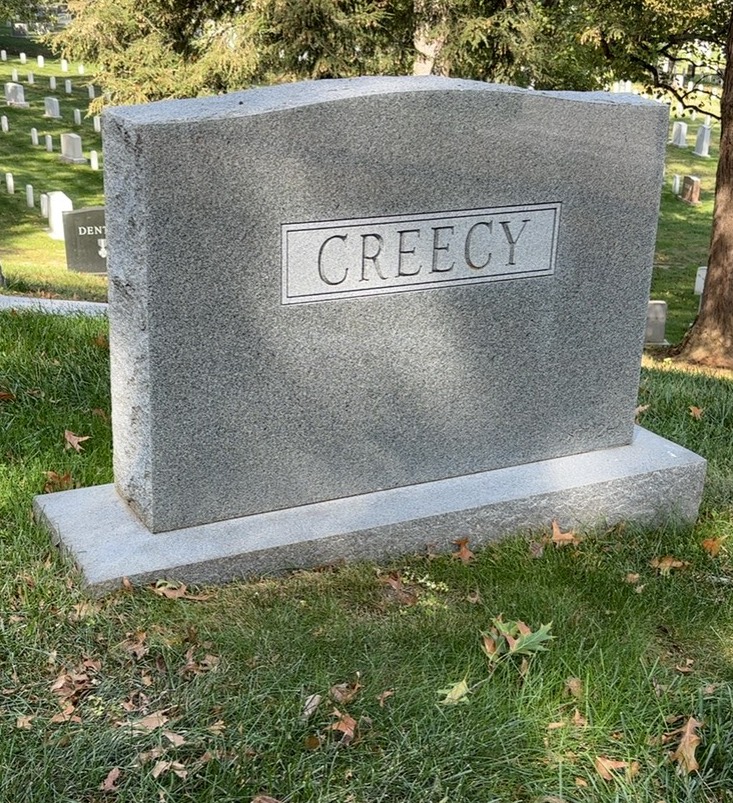 Back of headstone — Richard Creecy