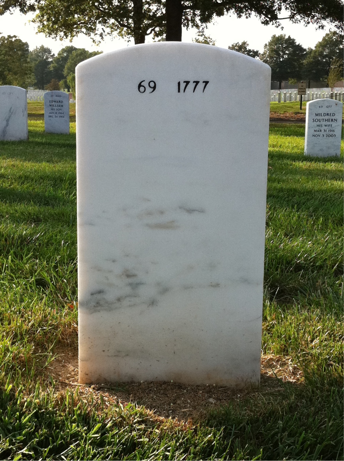 Back of headstone — Glen Mcmurran