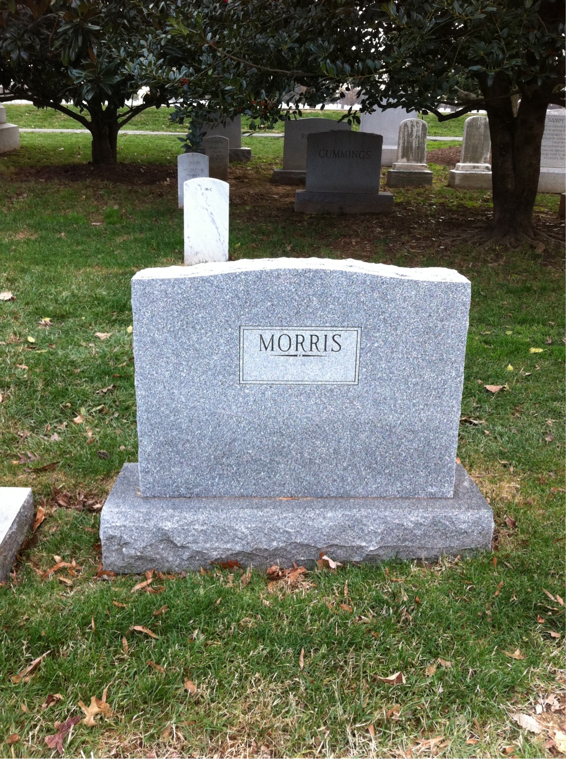 Back of headstone — Wayne Morris