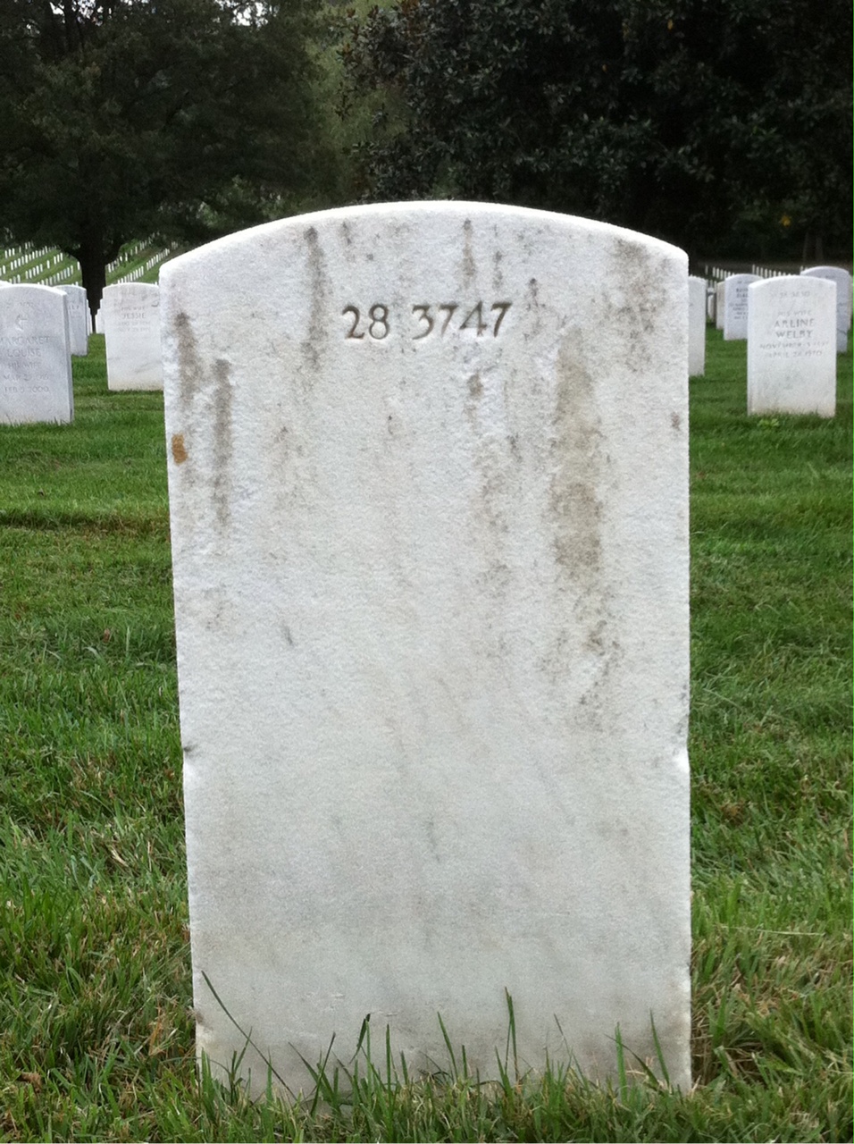 Back of headstone — Joseph Baldwin