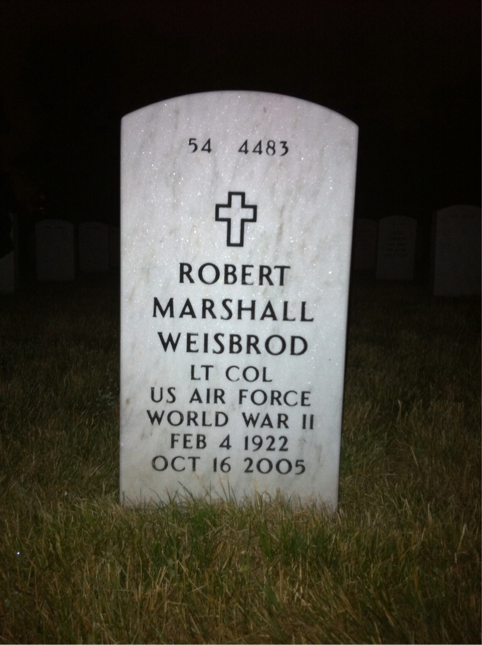 Back of headstone — Martha Weisbrod