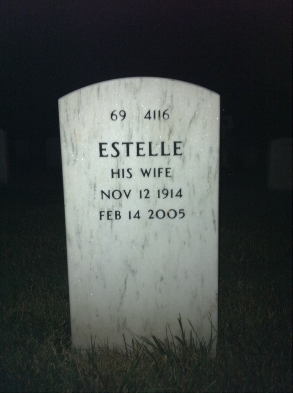 Back of headstone — Theodore Drew